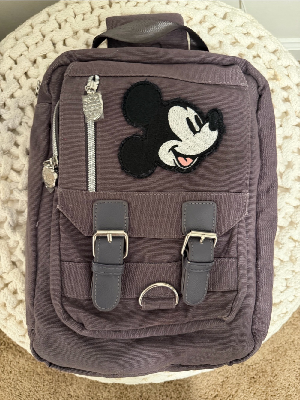 Disney Grey Pintrading Mickey Backpack
